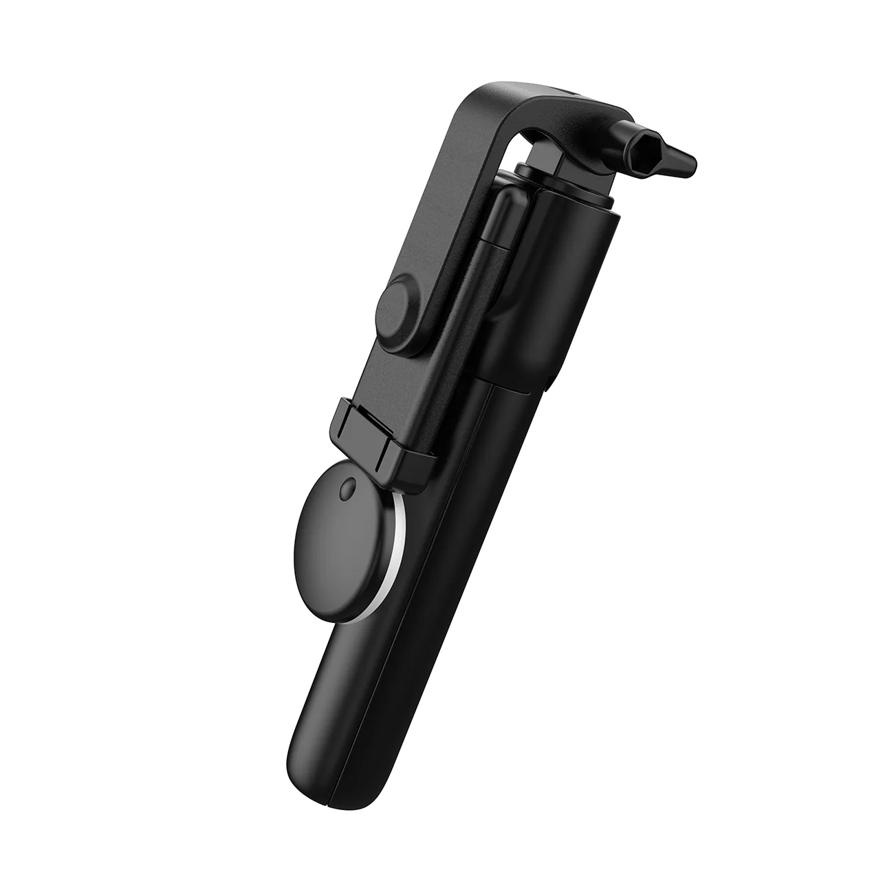 Baston telescopic pentru selfie cu telecomandă + lumină LED și suport trepied pentru telefon, 0,71 m - negru 5