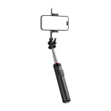 Teleskopski selfie štap s daljinskim upravljačem + 2 LED svjetla, stalak za telefon, 1,3 m - crna 2
