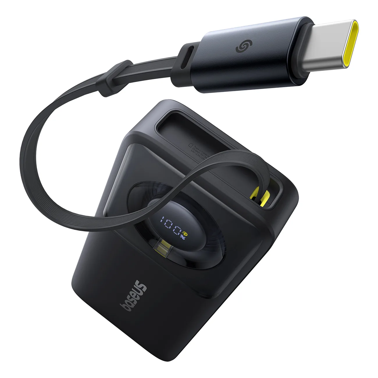 Power Bank de 10000 mAh și 30 W cu port USB-C și cablu USB-C retractabil Free2Pull - Negru 2