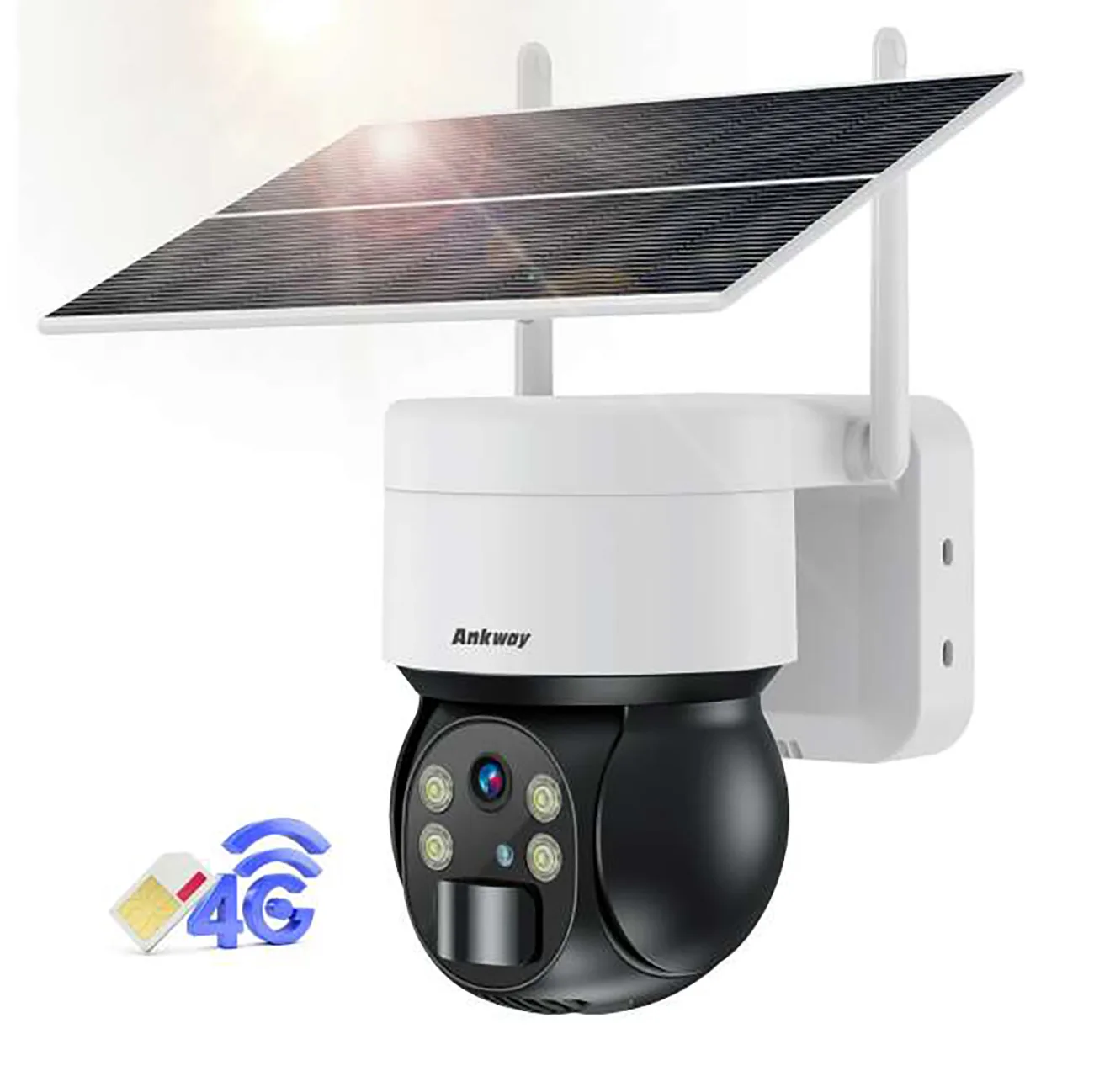 4G LTE intelligens PTZ napelemes kamera 5 W-os napelemmel ASC006-4G – fehér