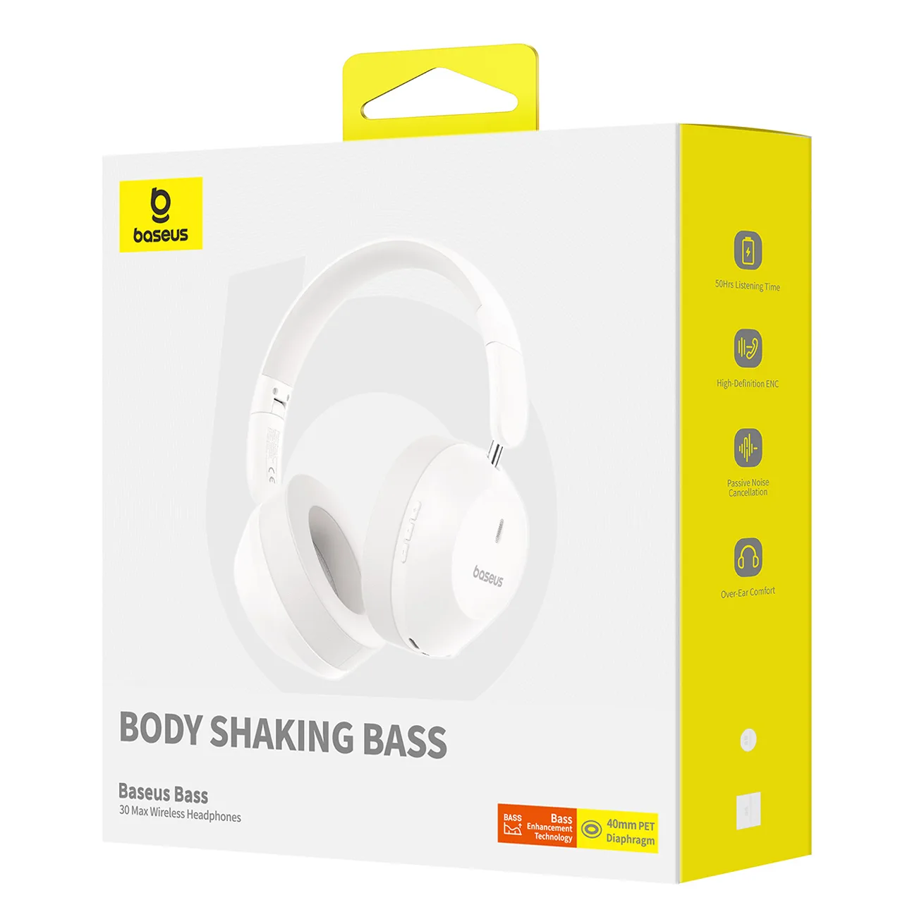 Bass 30 Max Bluetooth 5.3 wireless over-ear headphones - white 7