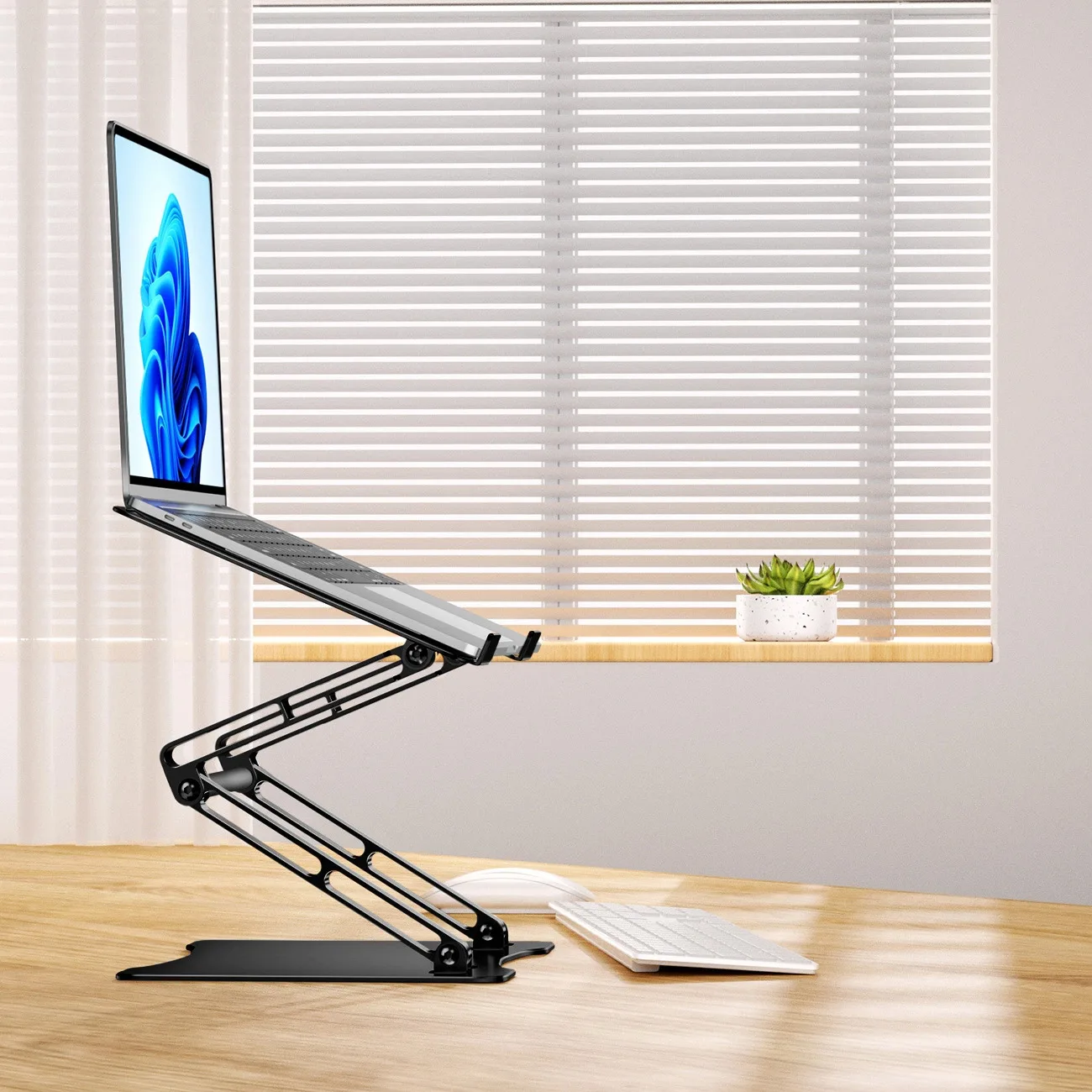 SET Laptopständer aus Aluminium + Smartphone-Ständer – schwarz 10