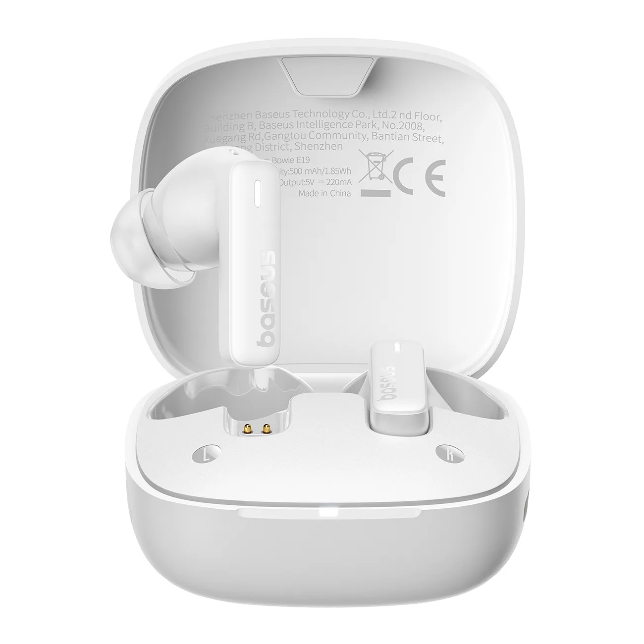 Bowie E19 TWS vezeték nélküli fülhallgató USB-C csatlakozóval – fehér