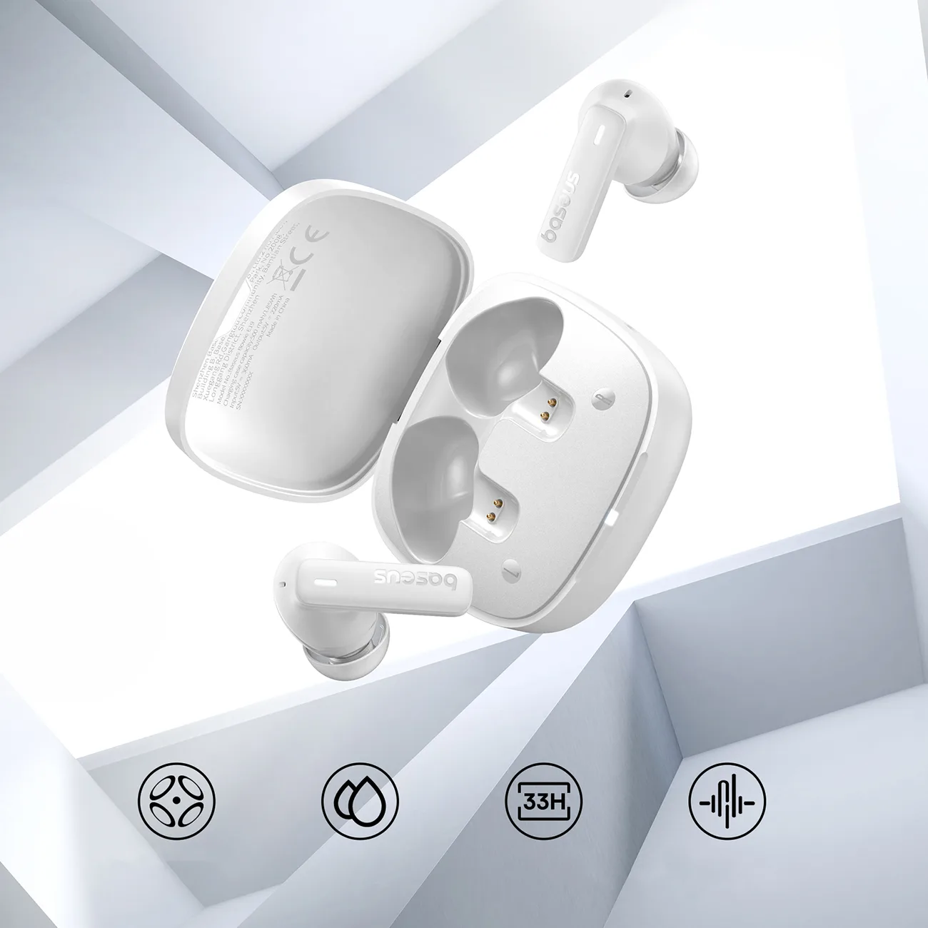 Bowie E19 TWS wireless in-ear headphones with USB-C - white 10