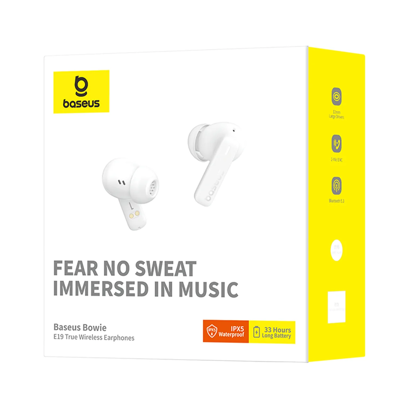 Bowie E19 TWS wireless in-ear headphones with USB-C - white 8