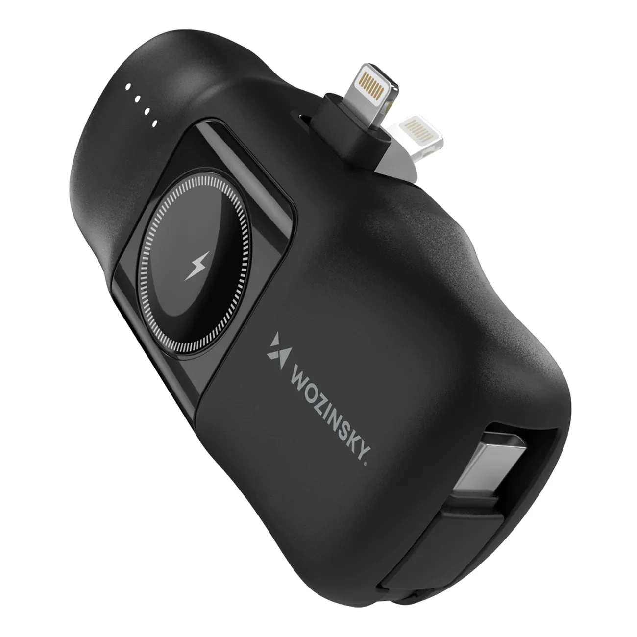 Mini power bank de 5000 mAh și 15 W cu încărcător Lightning pentru iPhone și Apple Watch - Negru Mini power bank de 5000 mAh și 15 W cu încărcător Lightning pentru iPhone și Apple Watch - Negru