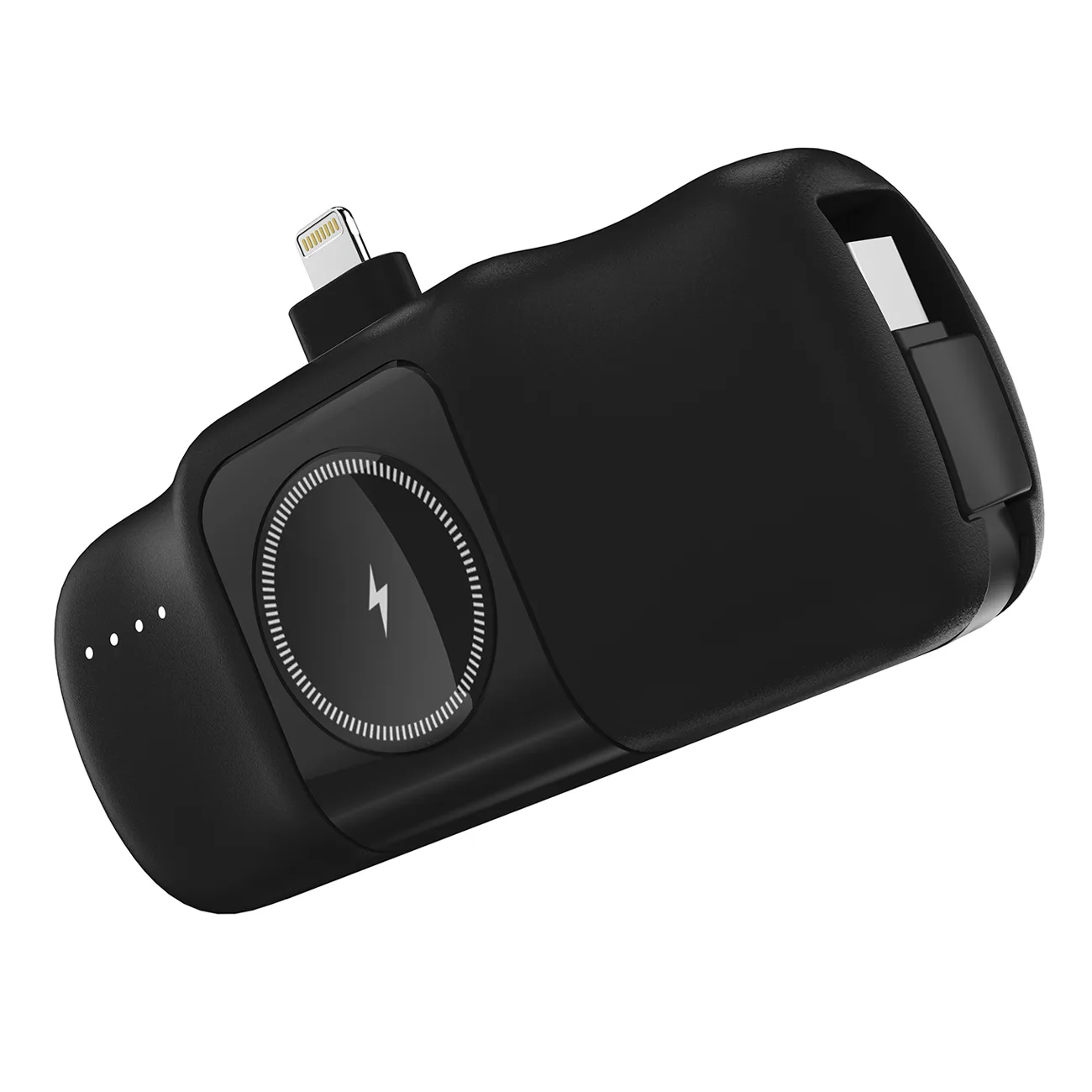 Mini power bank de 5000 mAh și 15 W cu încărcător Lightning pentru iPhone și Apple Watch - Negru 2