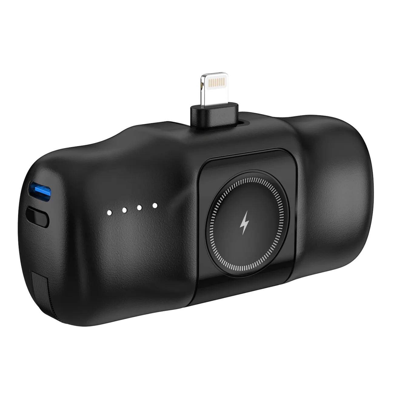 Mini power bank de 5000 mAh și 15 W cu încărcător Lightning pentru iPhone și Apple Watch - Negru 3