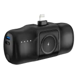 Mini power bank de 5000 mAh și 15 W cu încărcător Lightning pentru iPhone și Apple Watch - Negru 3