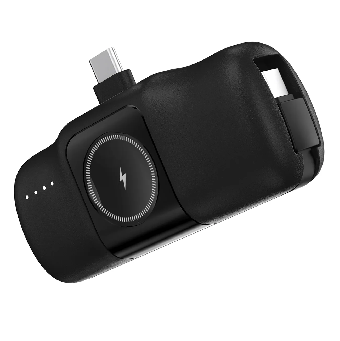Mini-baterie externă USB-C de 5000 mAh și 15 W cu încărcător pentru Apple Watch – Negru 2