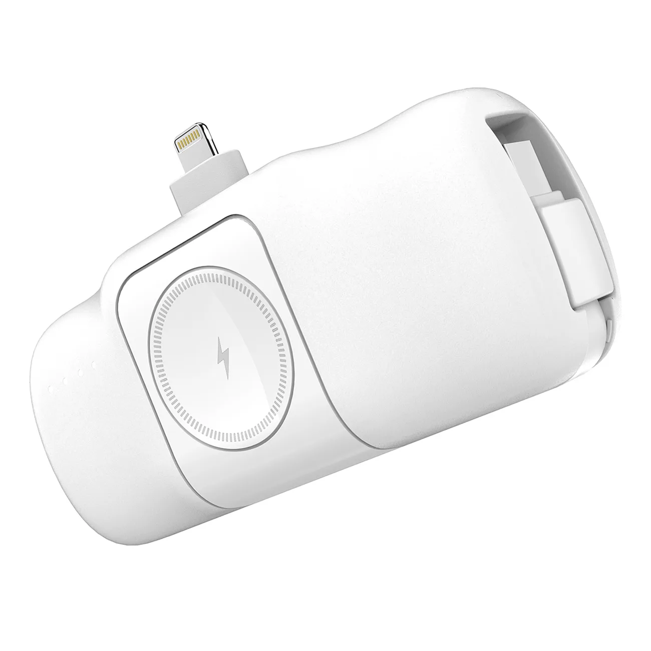 Mini 5000mAh 15W Power Bank with iPhone Lightning and Apple Watch Charger - White 2