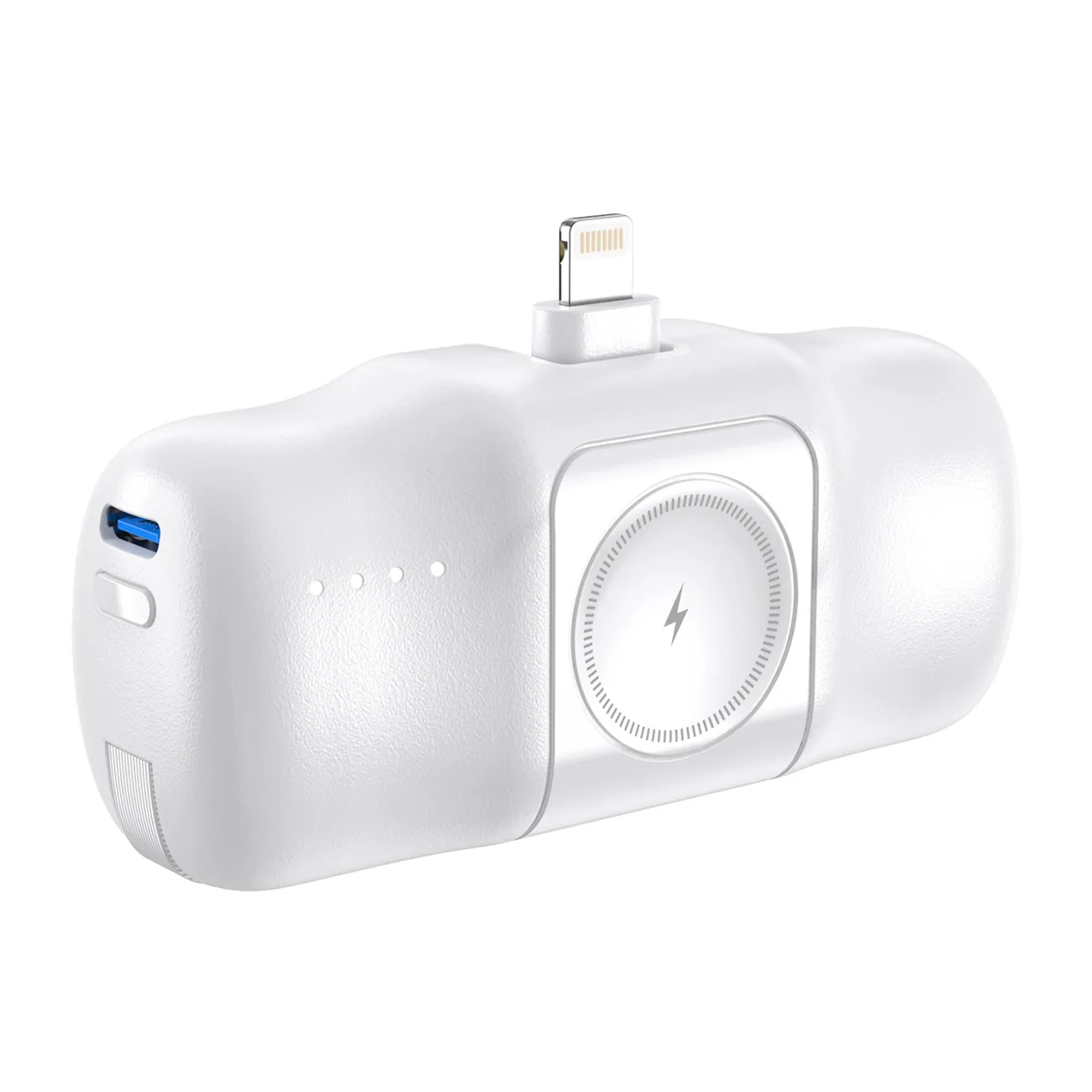 Mini 5000mAh 15W Power Bank with iPhone Lightning and Apple Watch Charger - White 3