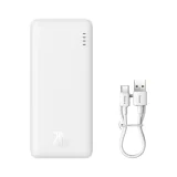 Airpow 20 W 10000 mAh Powerbank mit 30 cm USB-A-zu-USB-C-Kabel – Weiß