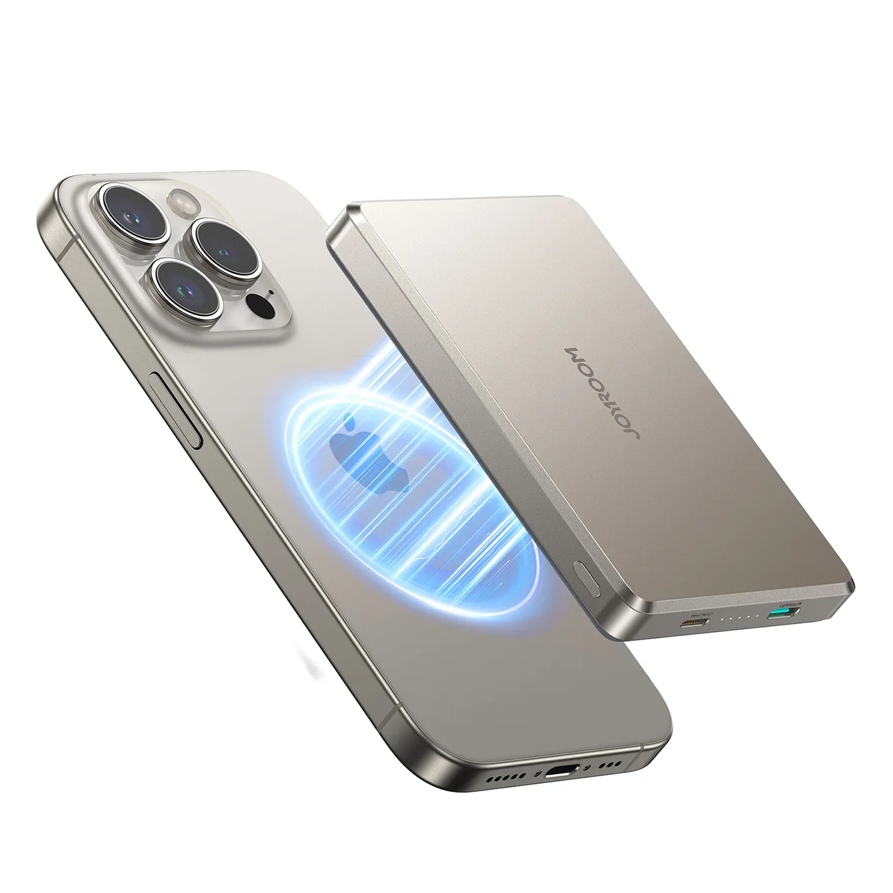 Powerbank Pro 10000 mAh ultravékony mágneses PD 20 W USB-C Lightning – titán