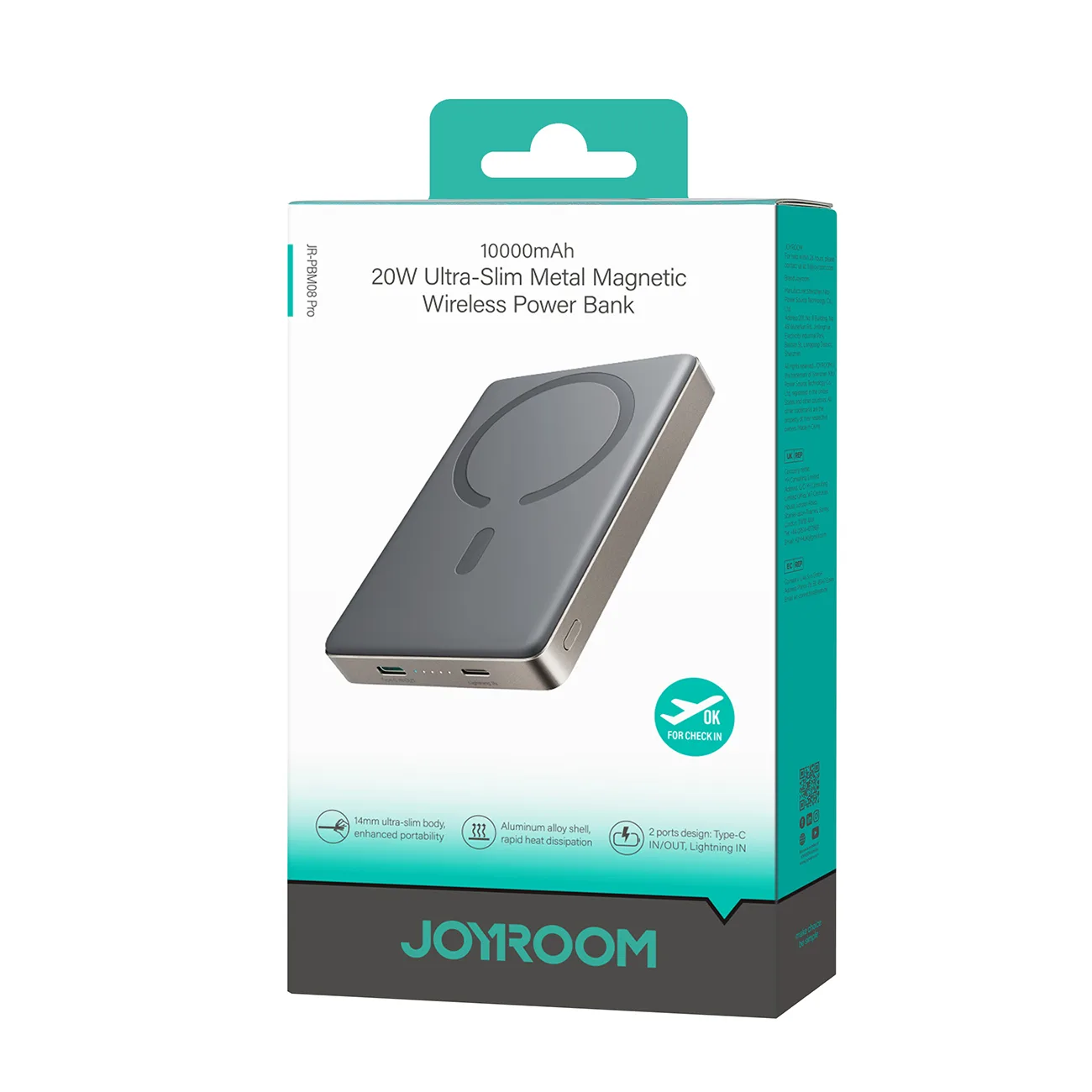 Powerbank Pro 10000mAh Ultra-Thin Magnetic PD 20W USB-C Lightning - Titanium 8