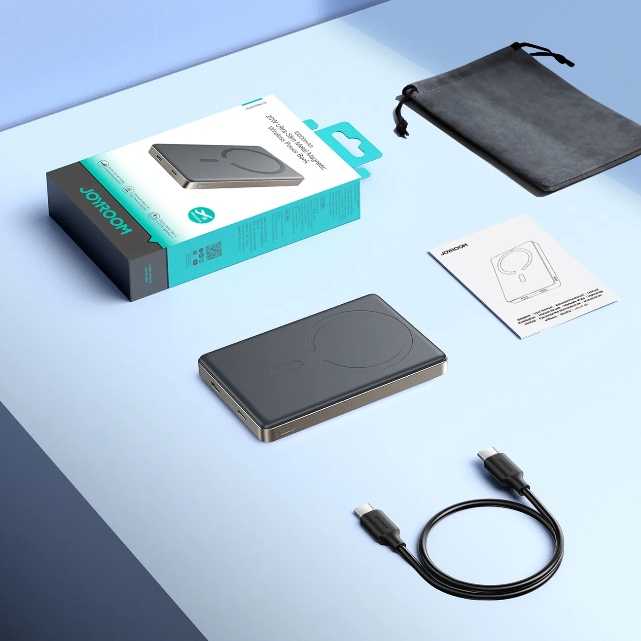 Powerbank Pro 10000mAh Ultra-Thin Magnetic PD 20W USB-C Lightning - Titanium 9