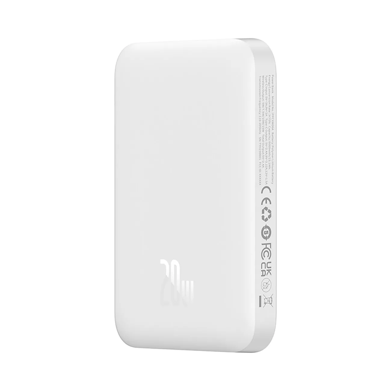 6000 mAh magnetická mini powerbanka Air 20 W s káblom USB-C – biela 4