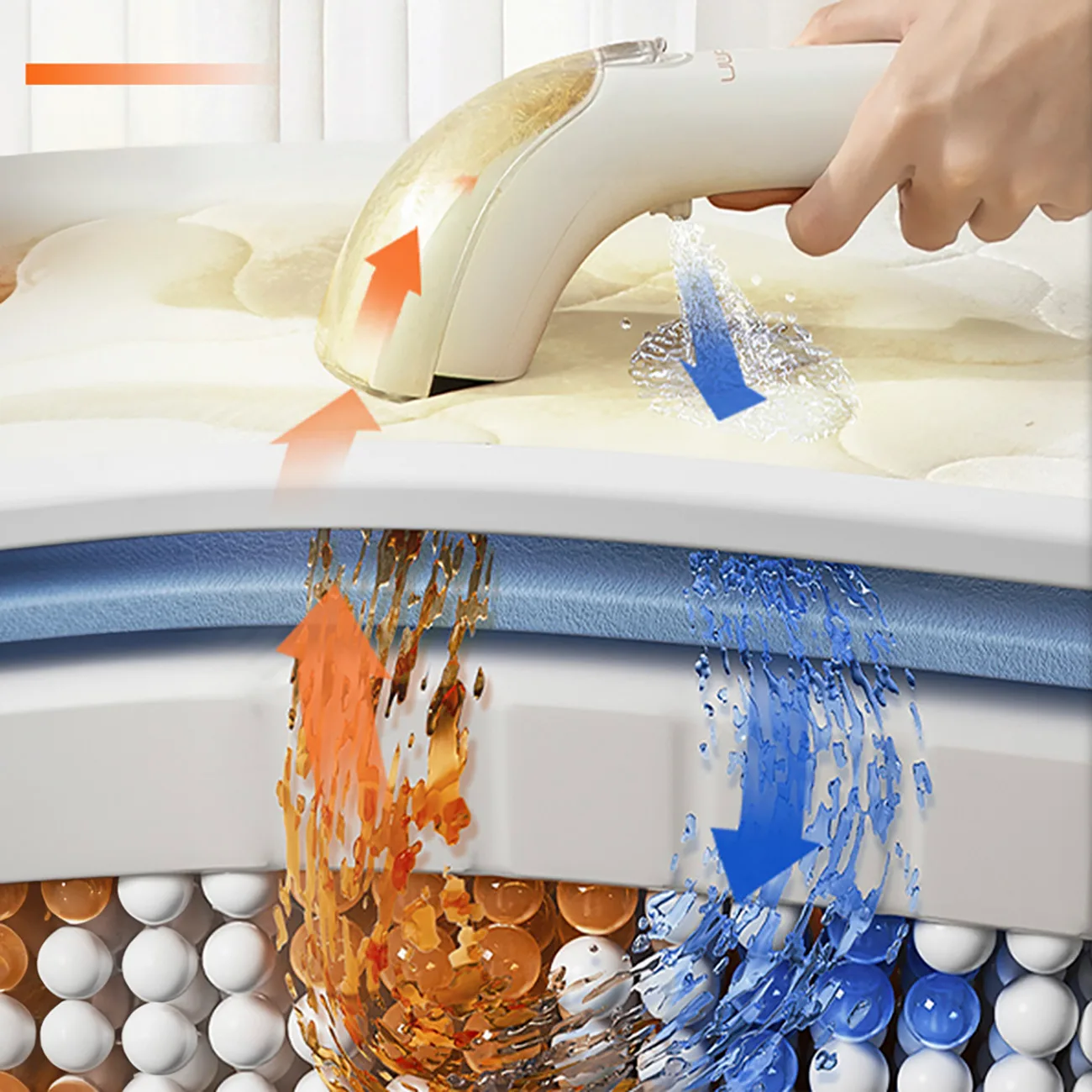 12000Pa 450W Self-Cleaning B100-S Carpet Cleaner - White 10