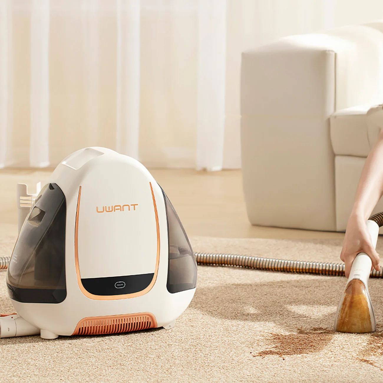 12000Pa 450W Self-Cleaning B100-S Carpet Cleaner - White 9