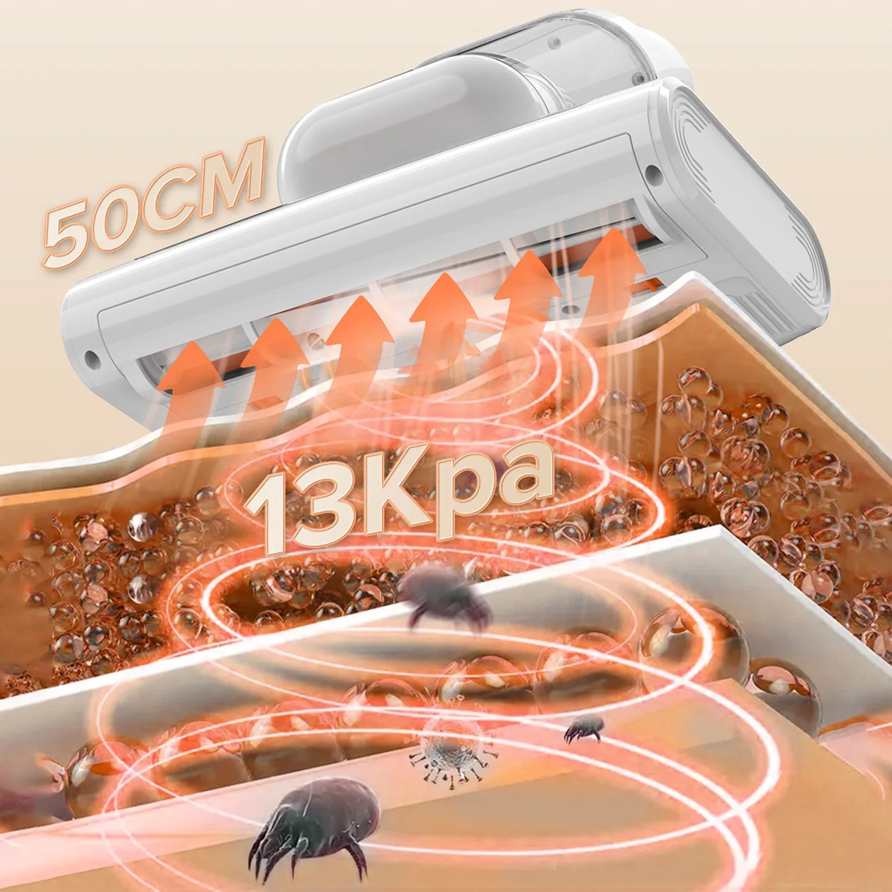 Aspirator UV pentru saltele pentru persoanele alergice + îndepărtarea acarienilor cu ultrasunete 500 W M300 - Alb 4