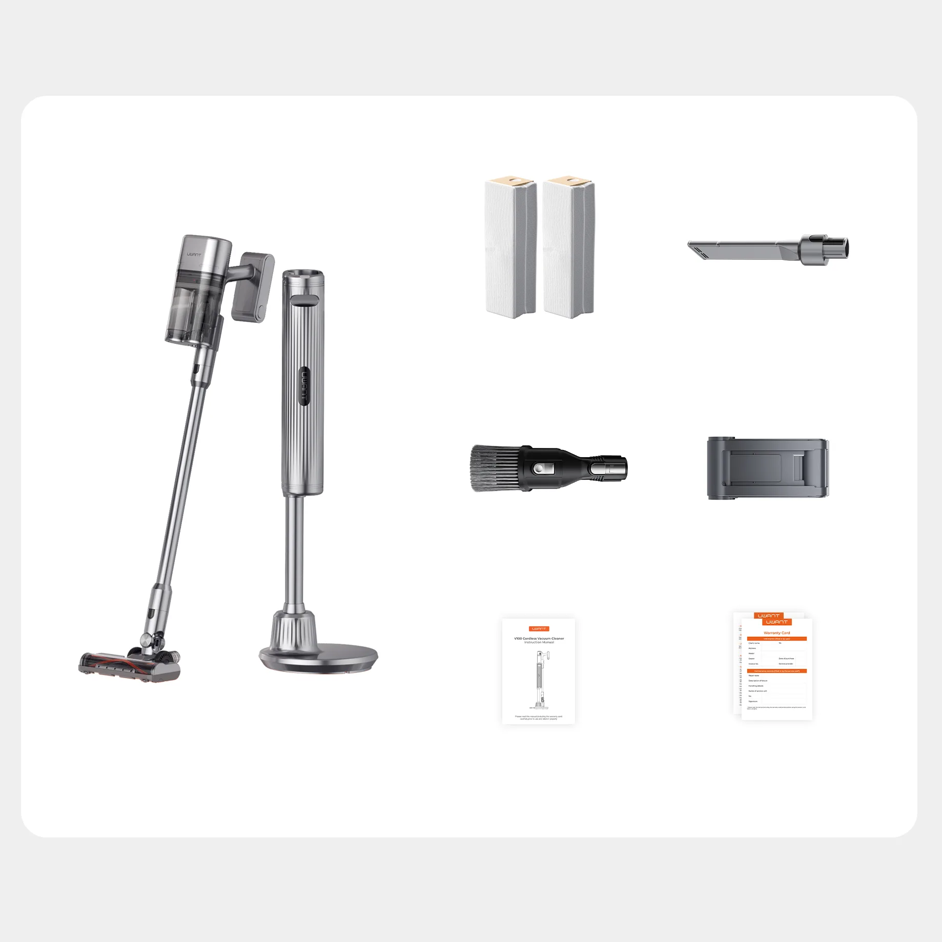 50 kPa HEPA V100 Multi-Function Cordless Vacuum Cleaner - Gray 6