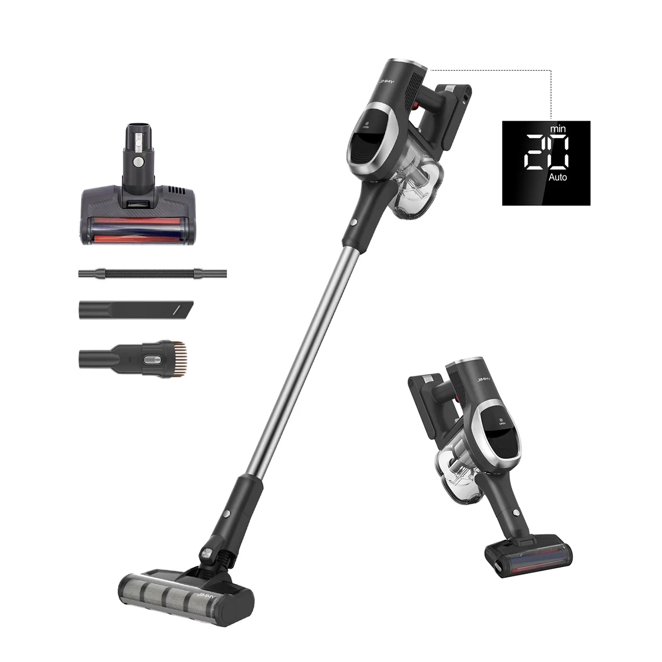 JIMMY JV83 Pro 500 W-os könnyű akkus porszívó – fekete