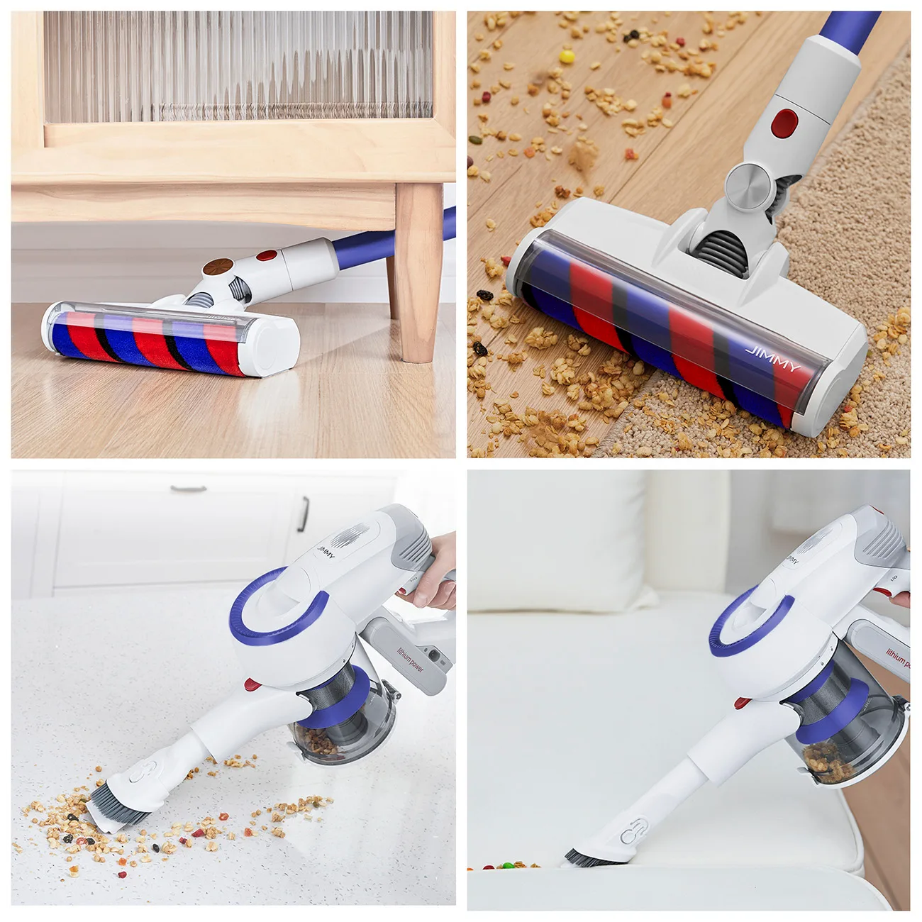 Aspirator fără fir ușor JIMMY JV53 Lite 425W - Alb și albastru 3