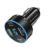 Ładowarka samochodowa z wyświetlaczem 50W 2xUSB-C i 2xUSB-A - czarna 4