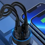 Ładowarka samochodowa z wyświetlaczem 50W 2xUSB-C i 2xUSB-A - czarna 7