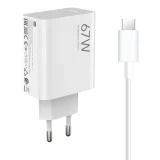 Nástenná nabíjačka Xiaomi 67 W 6,2 A USB-A s káblom USB-C – biela 5