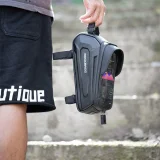 Páncélozott kerékpárváz-táska telefon vagy GPS-hez való zsebbel, 1,7 l + fedél - fekete 10