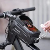 Páncélozott kerékpárváz-táska telefon vagy GPS-hez való zsebbel, 1,7 l + fedél - fekete 9