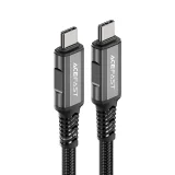 USB-C-zu-USB4-PD3.1-5A-Kabel für Datenübertragung und 4K-Video, 1 m – grau-schwarz 3