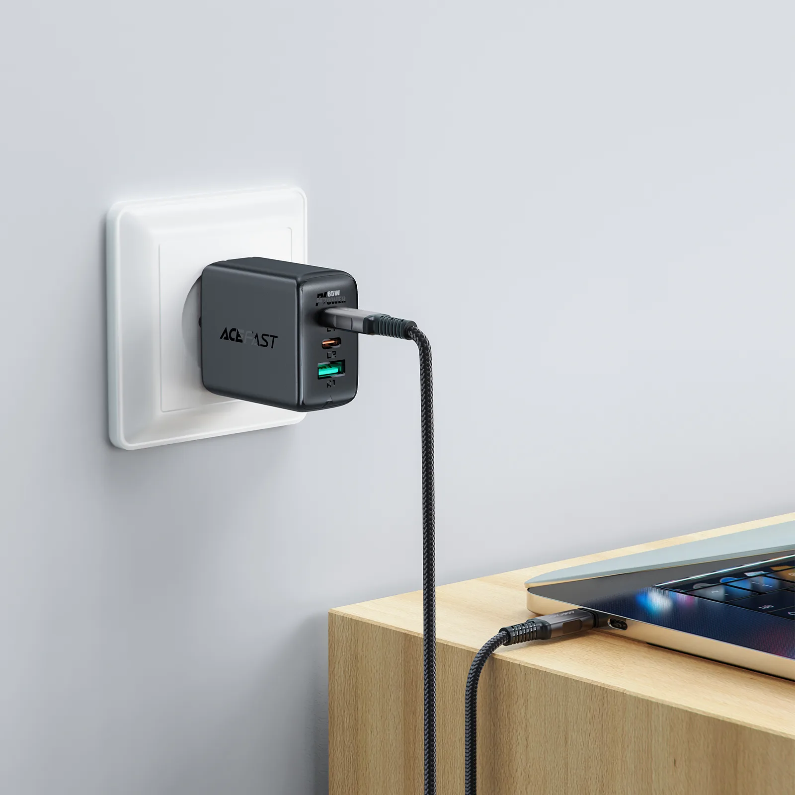 USB-C – USB4 PD3.1 5A kábel adatátvitelhez és 4K videóhoz, 1 m – szürke-fekete 6