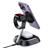 3-in-1 E16 15W Inductive Charging Station for Phone, Headphones, and Watch - Black 6