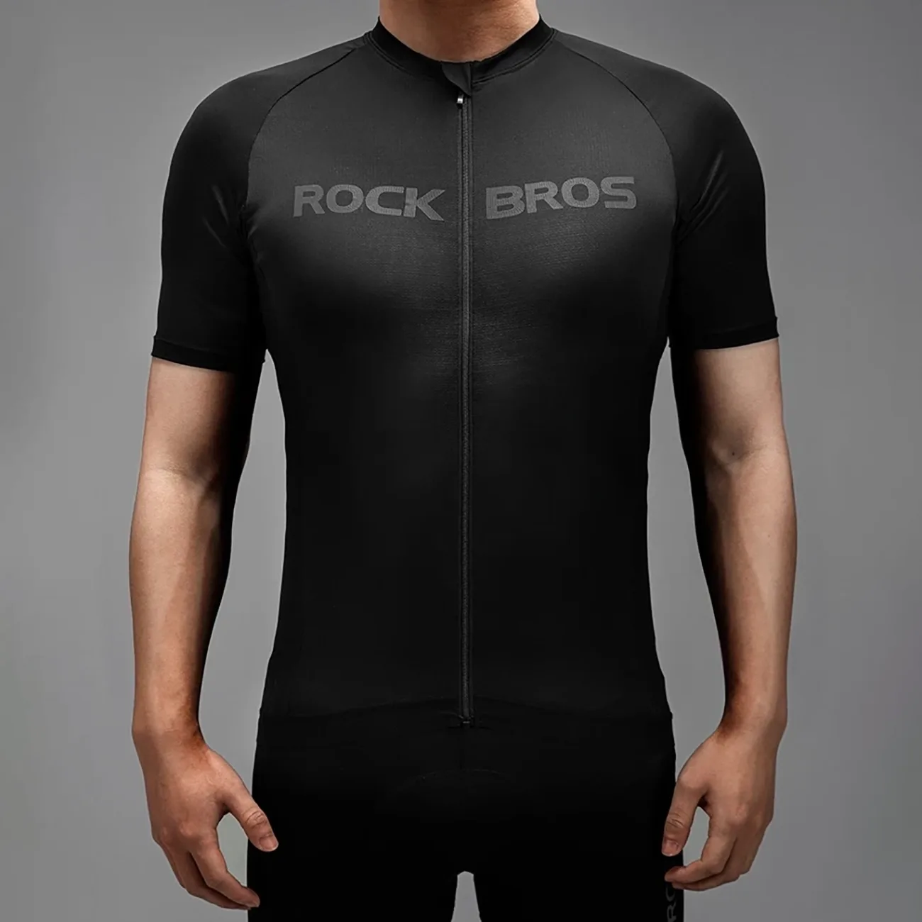 XXL Short-Sleeve Zip-Up Cycling Jersey - Black 10