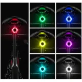 Lumină spate pentru bicicletă Q1, LED stroboscopic cu 7 culori + cablu USB-C la USB-A - negru 3