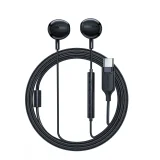 Căști intraauriculare cu conector USB-C, microfon și telecomandă, cablu de 1,2 m - negru