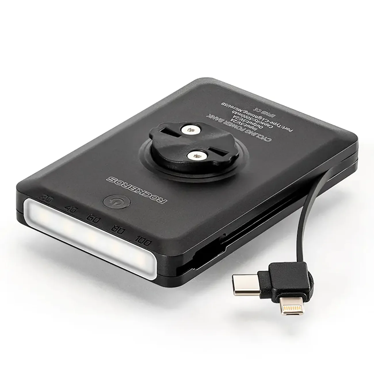 2w1 Lampka rowerowa przednia 150lm pod licznik z powerbankiem 5000mAh IPX6 - czarna 3