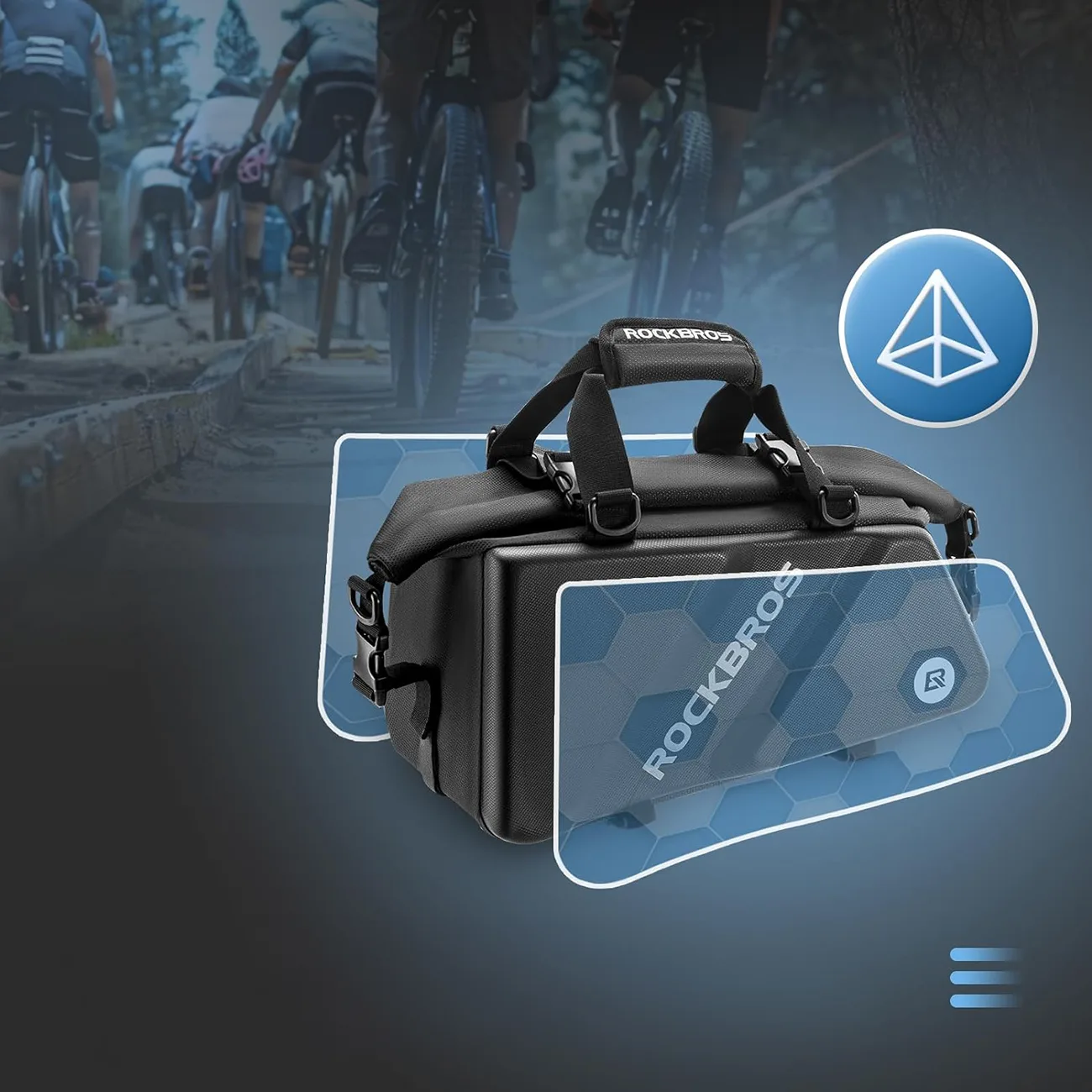 11,6-Liter-Sport- und Fahrradtasche zur Befestigung am Gepäckträger – schwarz 6