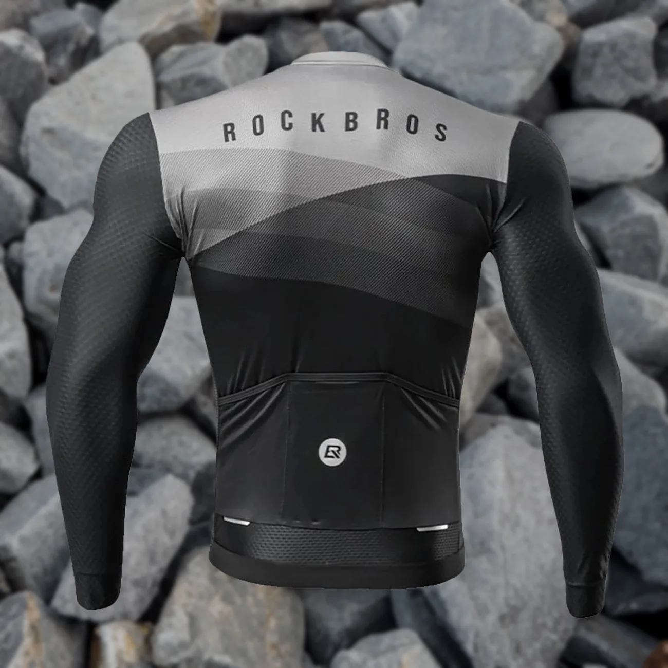 Long-sleeve spring/summer cycling jersey XXL - black 10