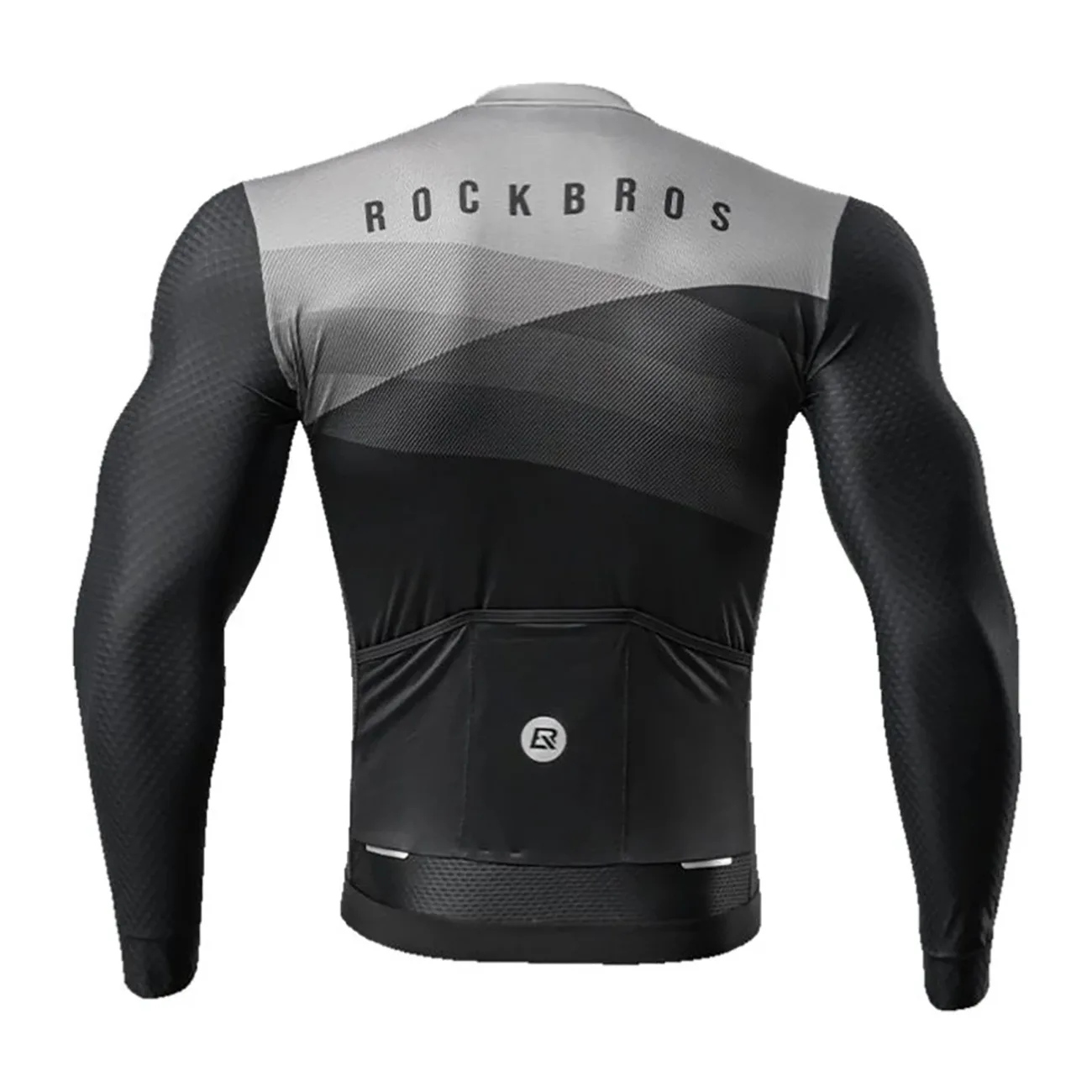 Long-sleeve spring/summer cycling jersey XXL - black 3