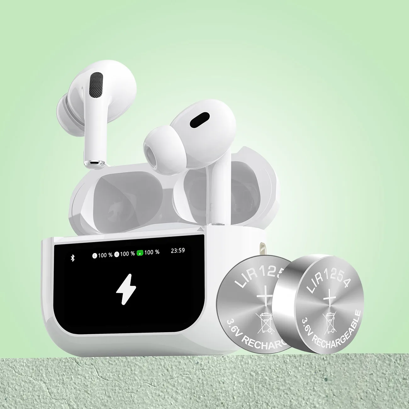 U19 In-Ear TWS Wireless Bluetooth 5.3 Earbuds with LED Display - White 10