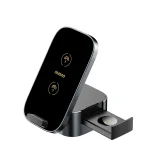 3 az 1-ben A11Pro+ 15 W-os induktív töltő telefonhoz, okosórához és fülhallgatóhoz – fekete