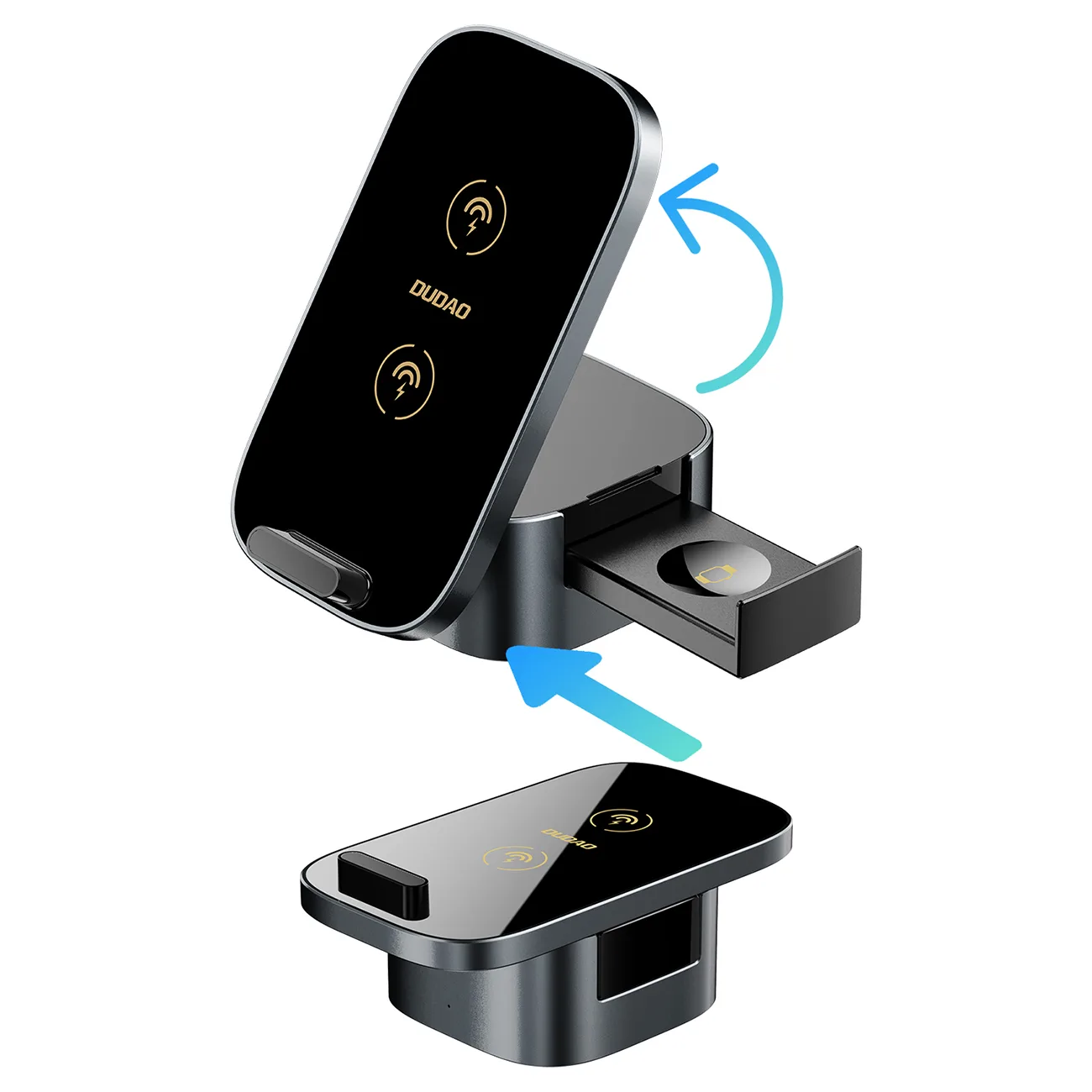 3 az 1-ben A11Pro+ 15 W-os induktív töltő telefonhoz, okosórához és fülhallgatóhoz – fekete 2
