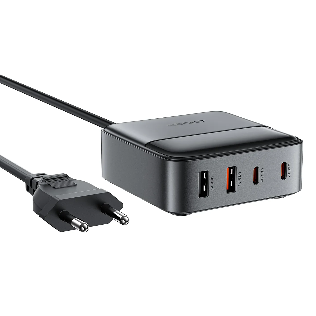 Ładowarka sieciowa stacja zasilania biurkowa Z6 GaN 2x USB-A 2x USB-C PD 65W - czarna Ładowarka sieciowa stacja zasilania biurkowa Z6 GaN 2x USB-A 2x USB-C PD 65W - czarna