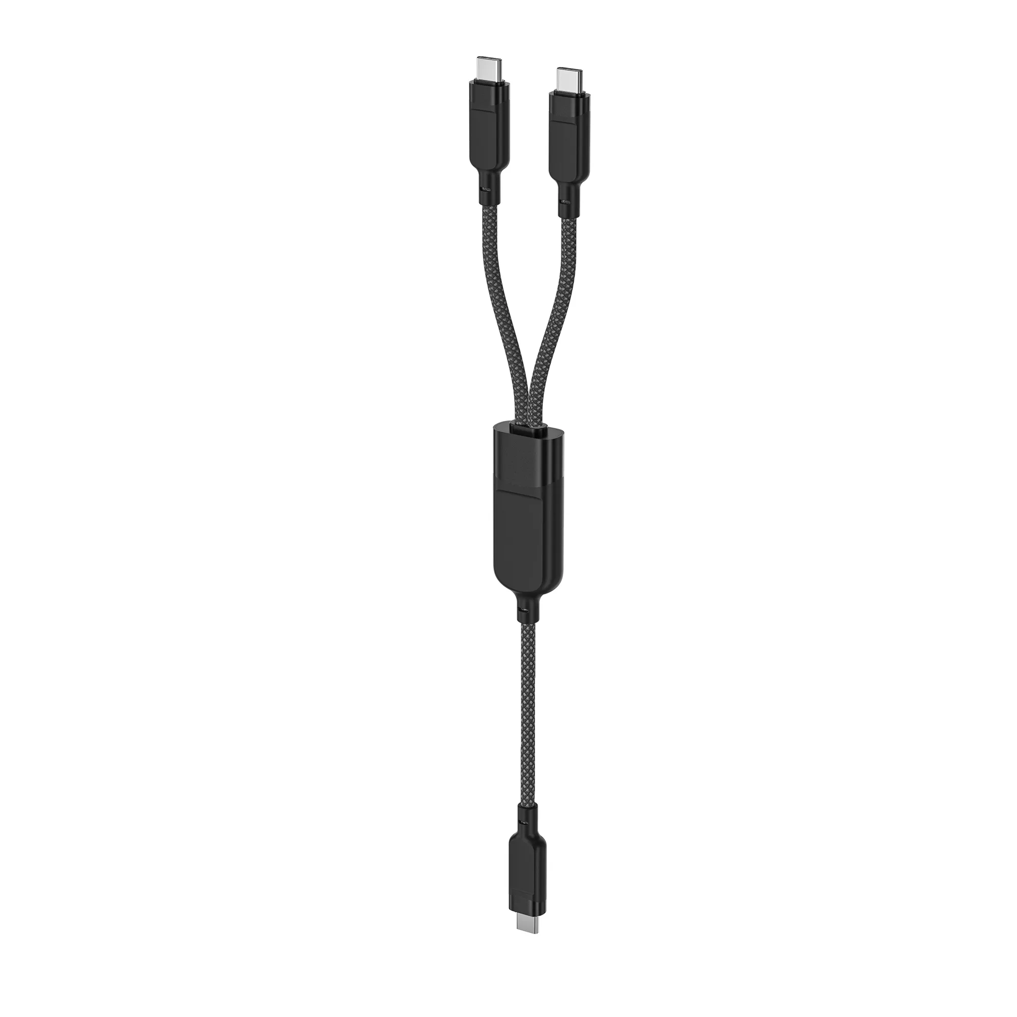 2 az 1-ben kettős USB-C kábel – 2x USB-C 100 W 480 Mb/s – Fekete 2