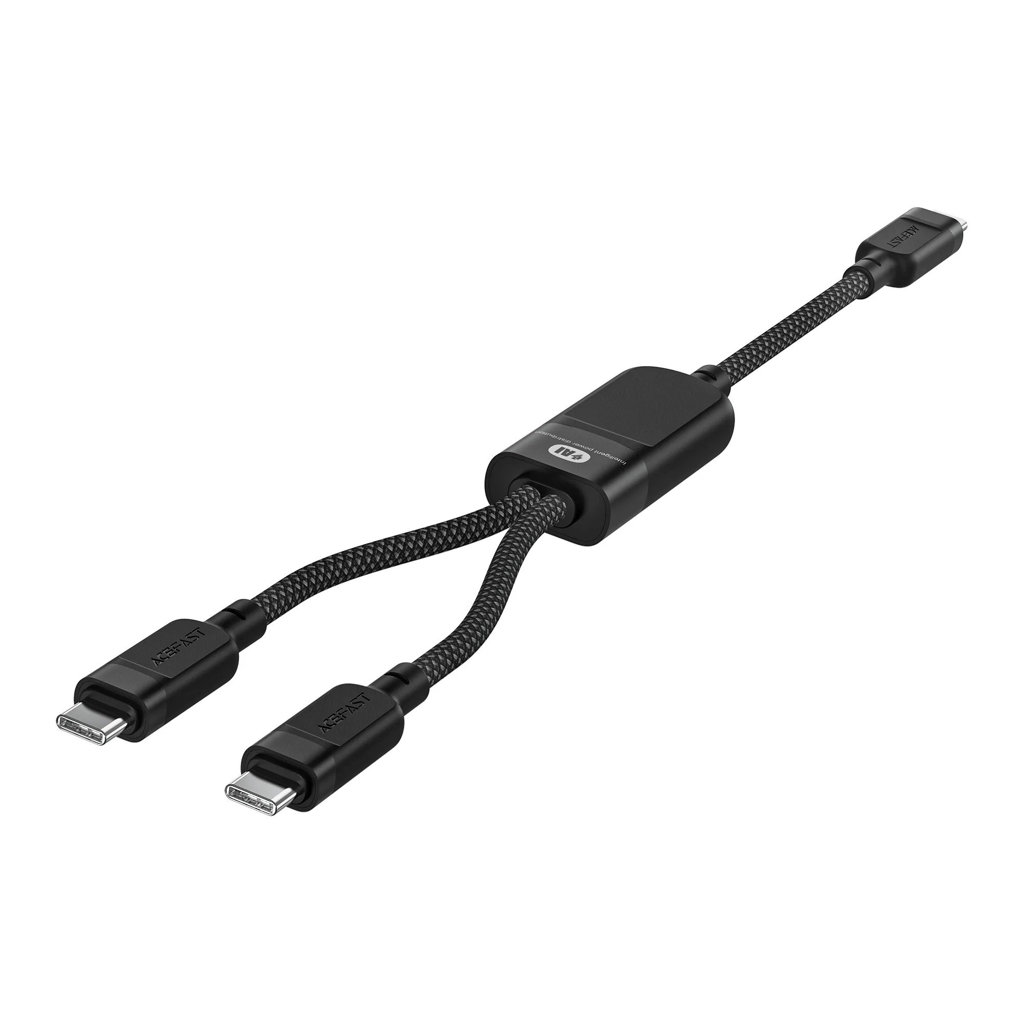 2 az 1-ben kettős USB-C kábel – 2x USB-C 100 W 480 Mb/s – Fekete 3