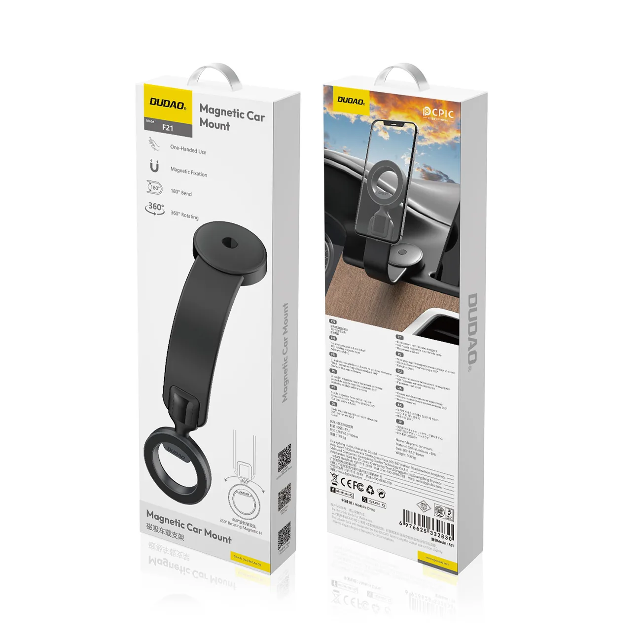 Suport magnetic pentru telefon de mașină pentru bord cu MagSafe - negru 2