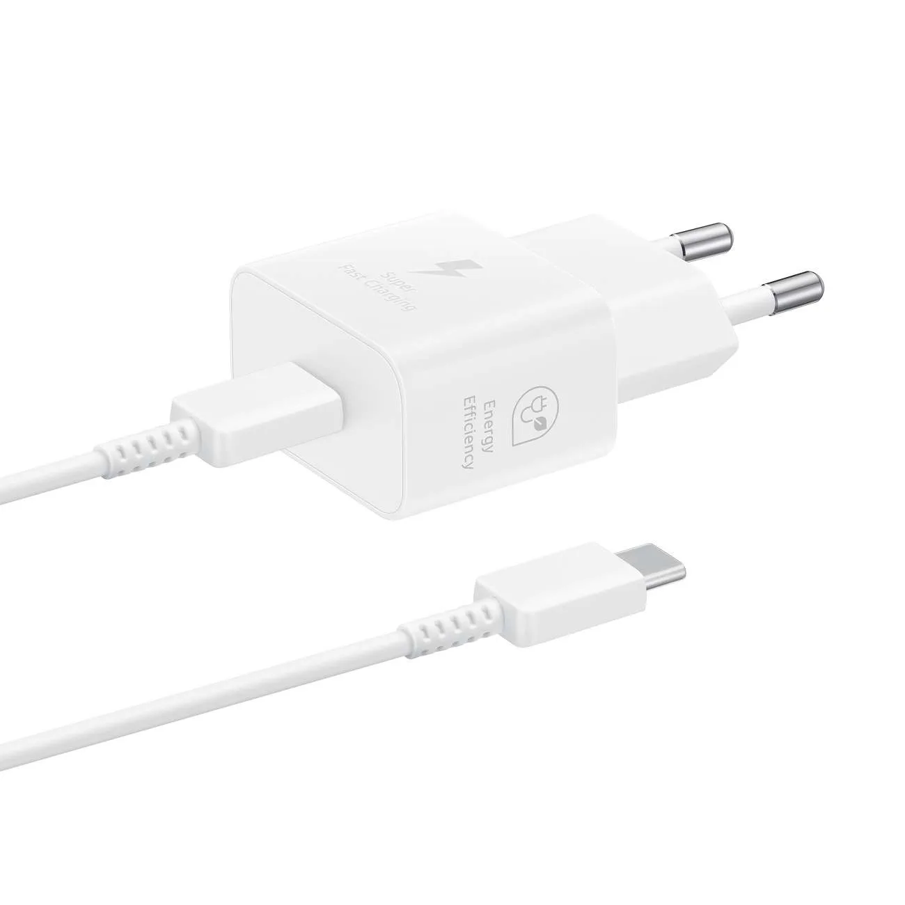 Samsung 25 W-os SFC GaN fali töltő USB-C kábellel – fehér